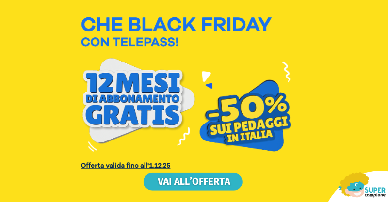 Telepass: 12 mesi di abbonamento gratis